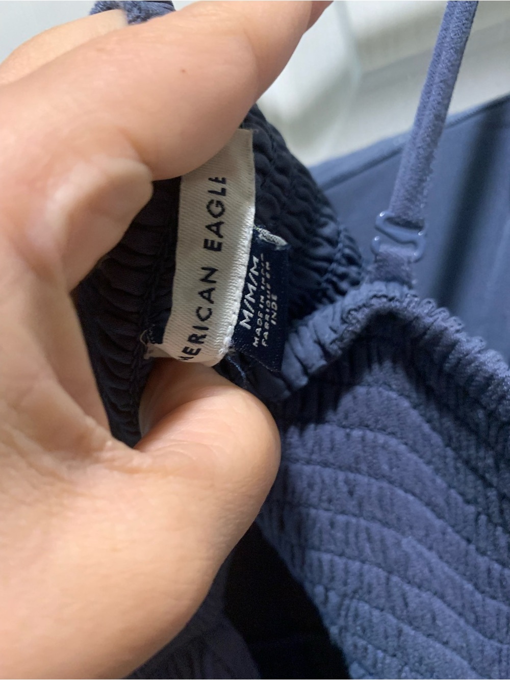 American Eagle Navy Smocked Maxi Dress with Adjustable Straps - Picture 3 of 4